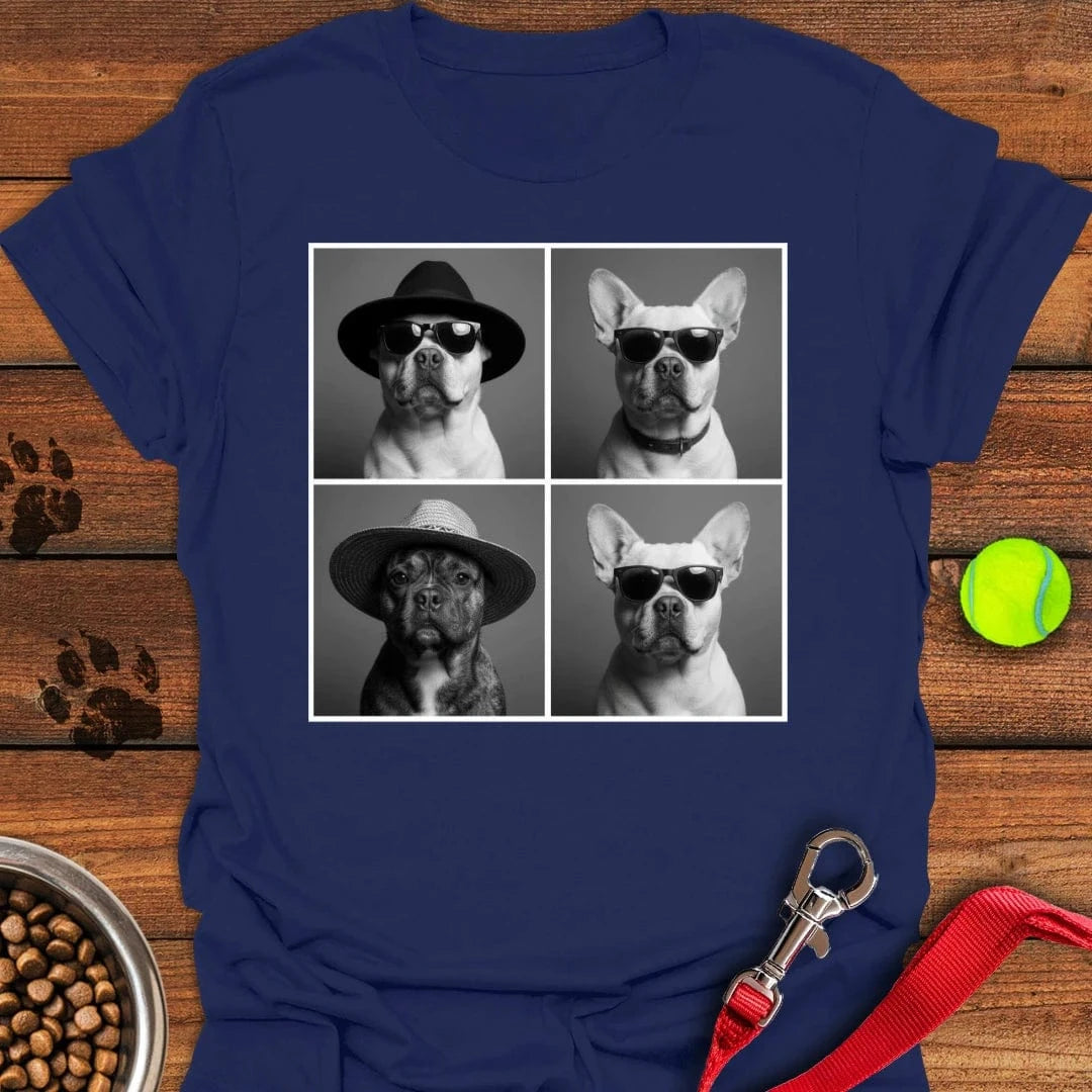 French Bulldog Photo Booth T-Shirt Navy