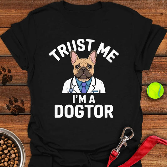 French Bulldog Dogtor T-Shirt Black