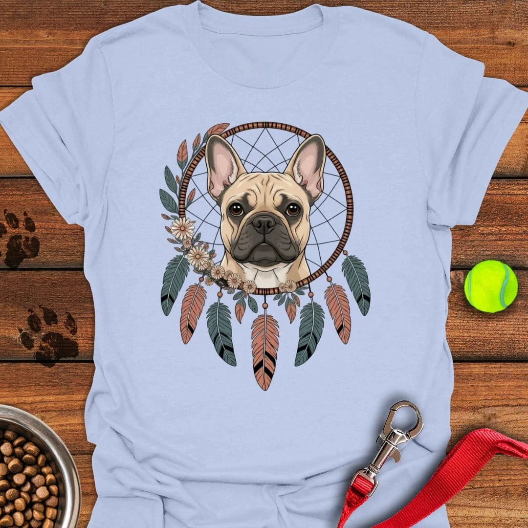 French Bulldog Dream Catcher T-Shirt Light Blue