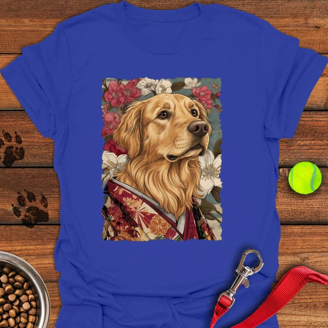 Golden Retriever Japanese Art T-Shirt Royal