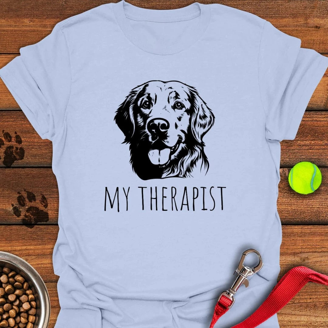 Golden Retriever My Therapist T-Shirt Light Blue