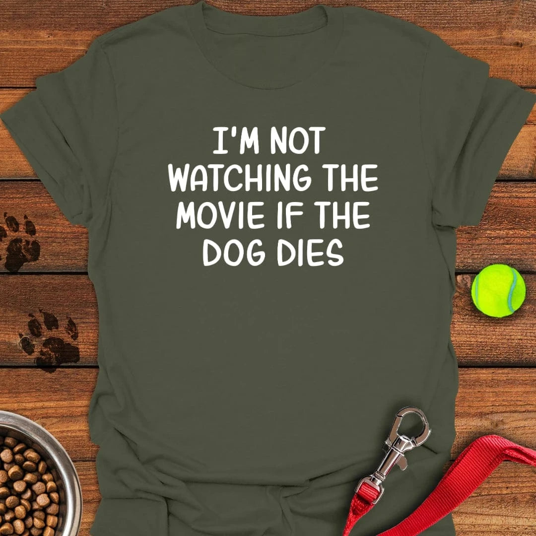 Funny Dog Movie T-Shirt Military Green