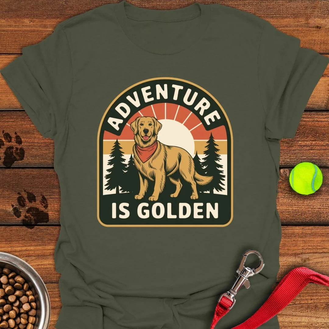 Adventure Is Golden Retriever T-Shirt