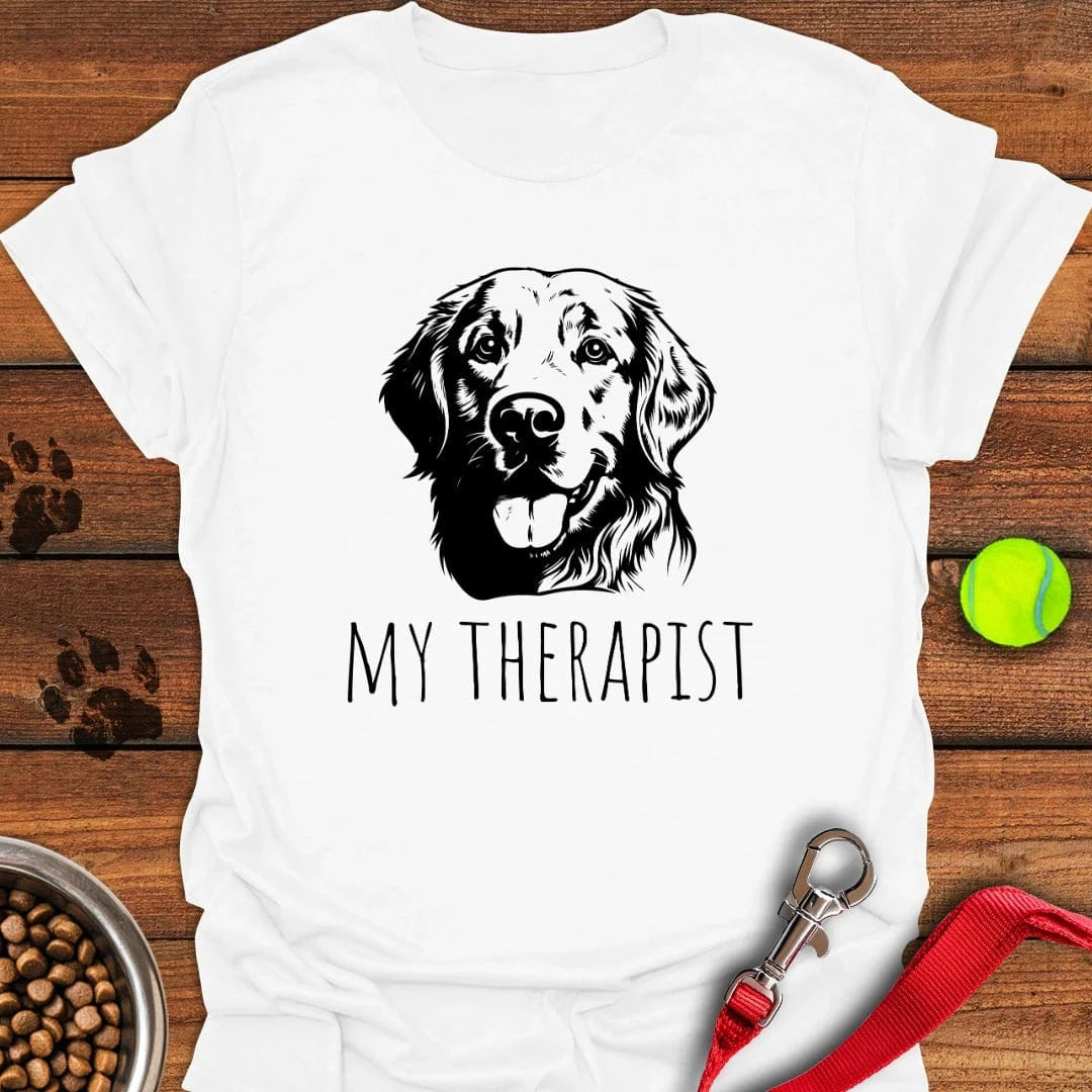 Golden Retriever My Therapist T-Shirt White