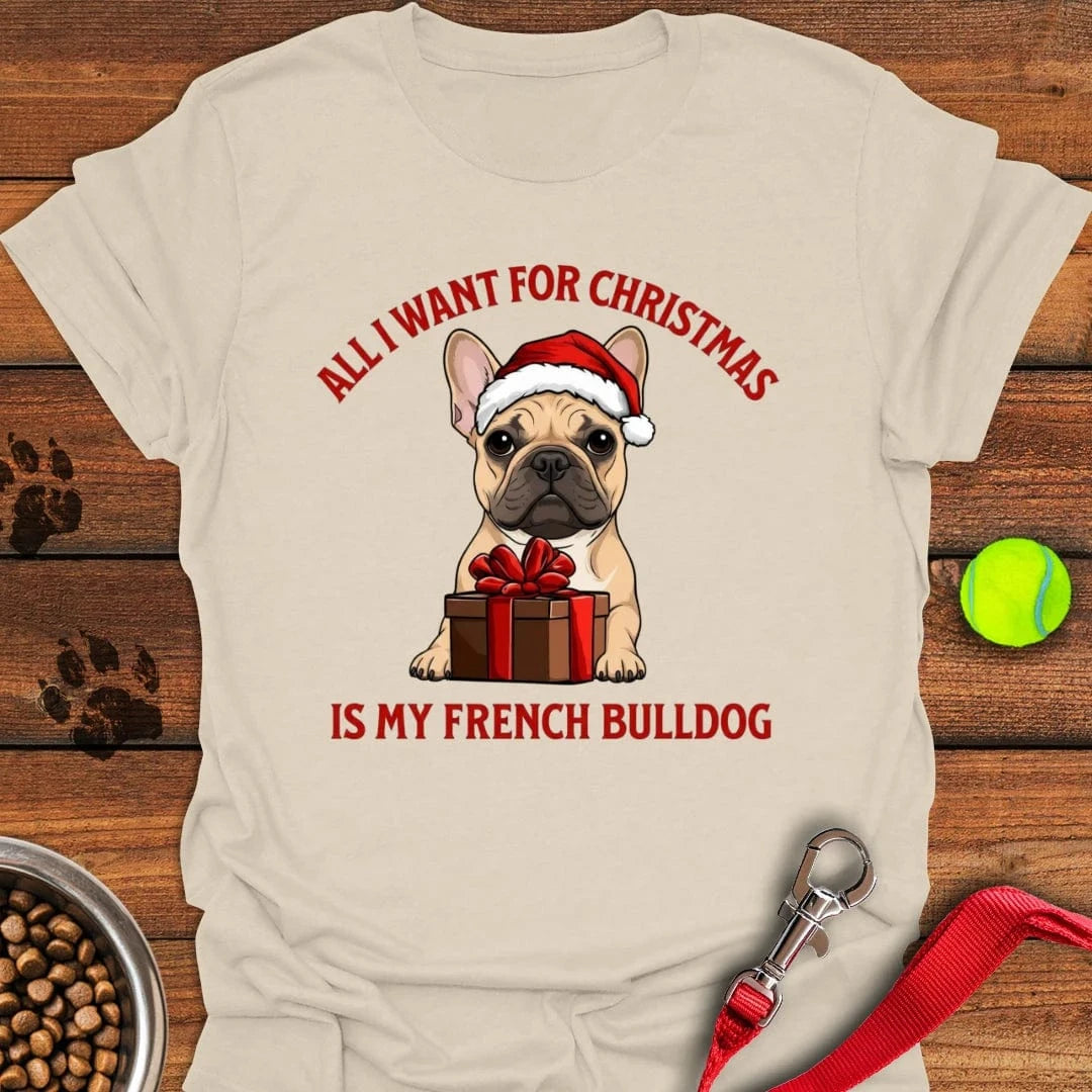 French Bulldog Christmas T-Shirt Natural