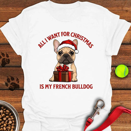 French Bulldog Christmas T-Shirt White