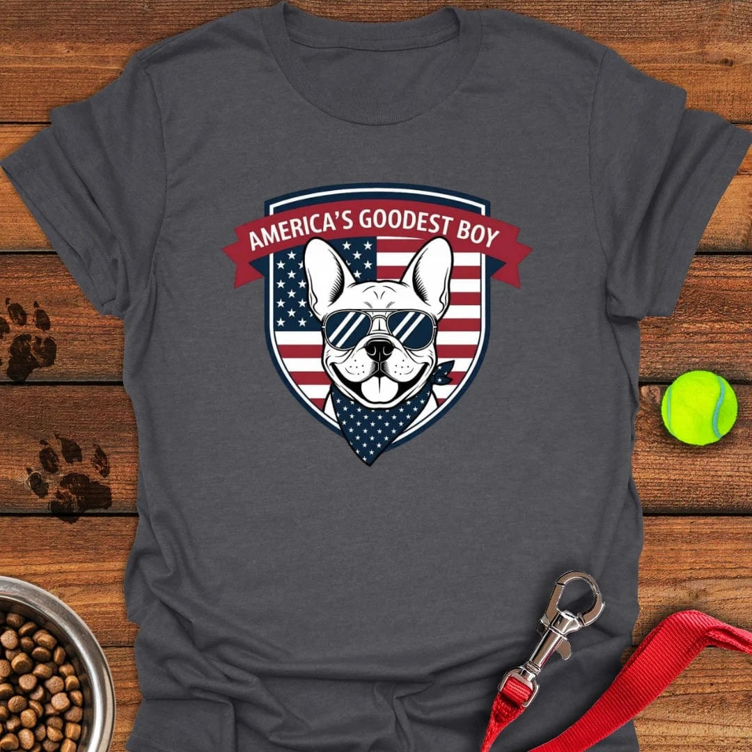 French Bulldog Goodest Boy T-Shirt Dark Heather