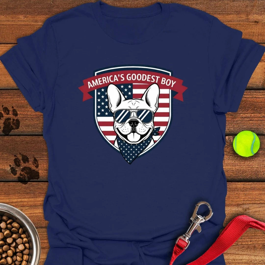 French Bulldog Goodest Boy T-Shirt Navy