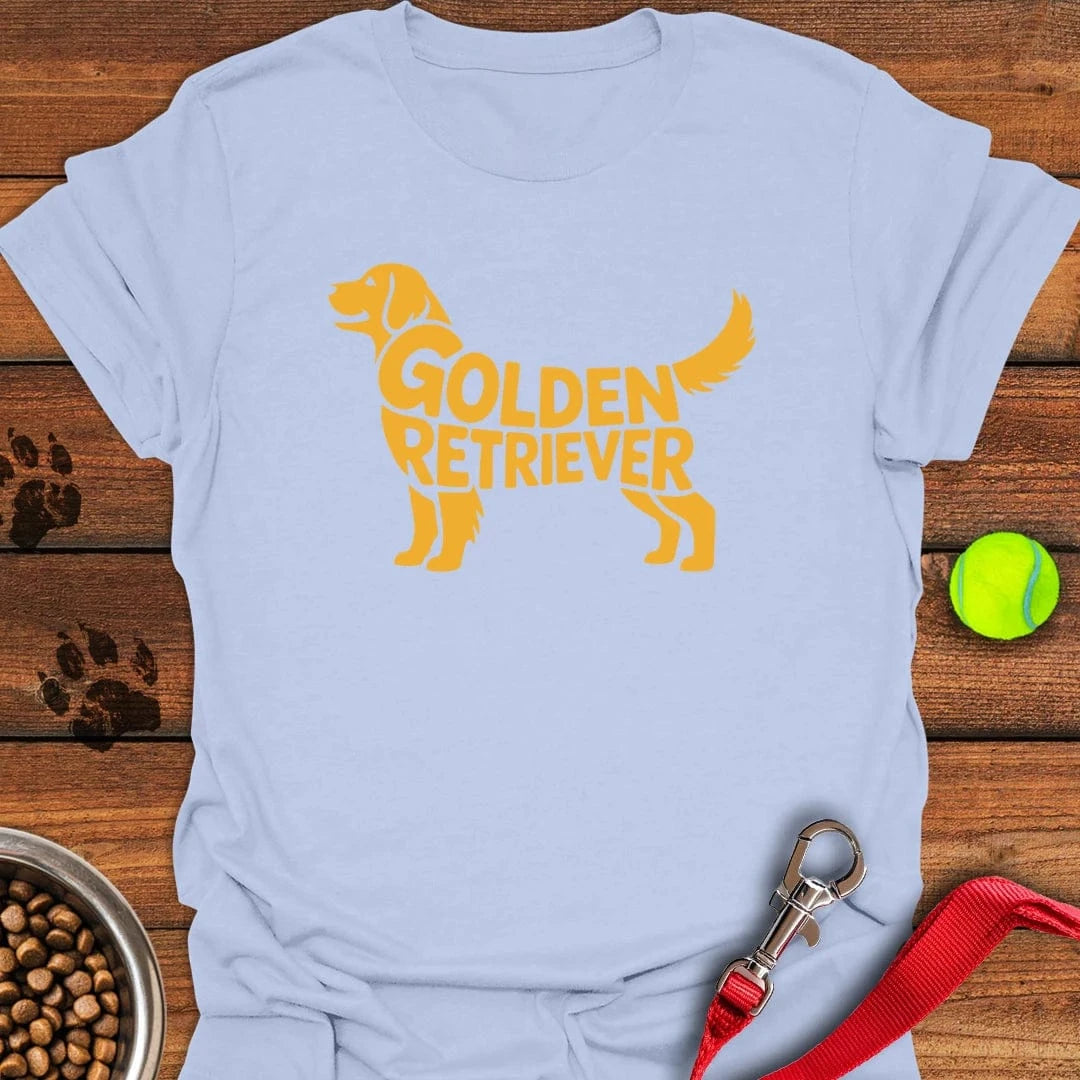 Golden Retriever Retro T-Shirt Light Blue