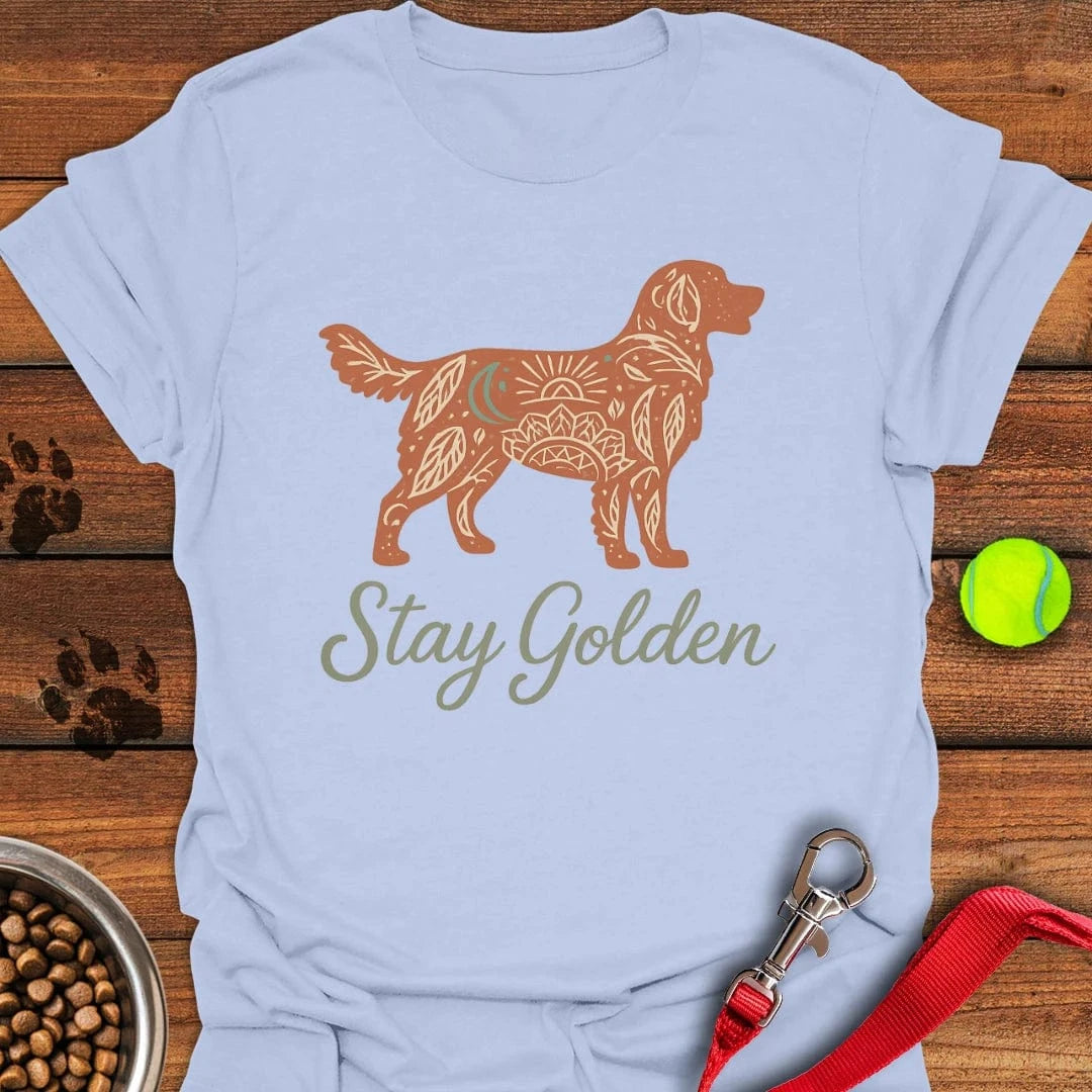 Stay Golden Retriever T-Shirt Light Blue
