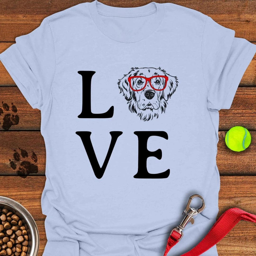 Golden Retriever Love T-Shirt Light Blue