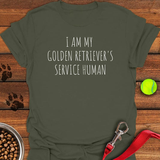 Golden Retriever Service Human T-Shirt Military Green