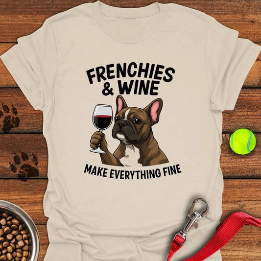 Frenchies & Wine T-Shirt Natural