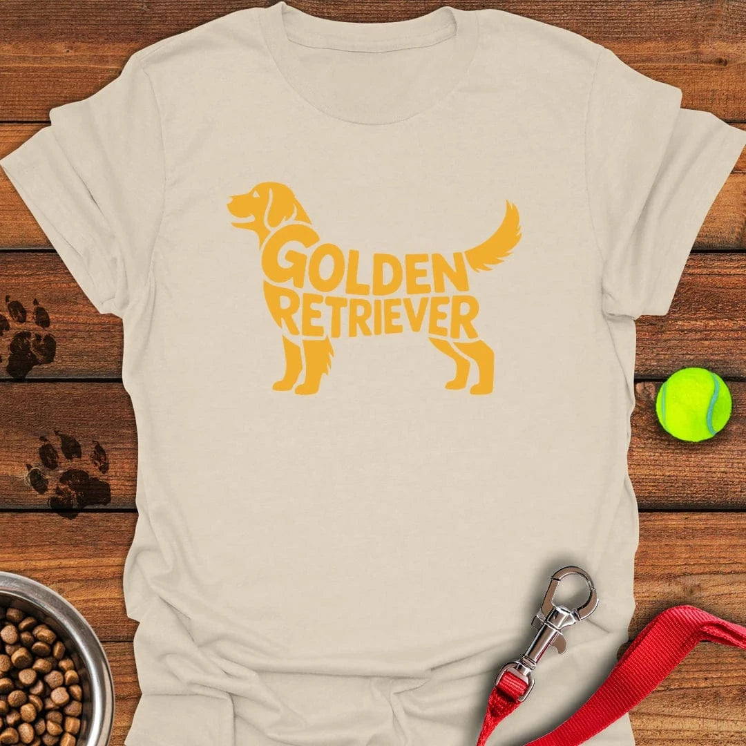Golden Retriever Retro T-Shirt Natural