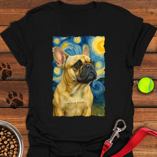 French Bulldog van Gogh T-Shirt Black