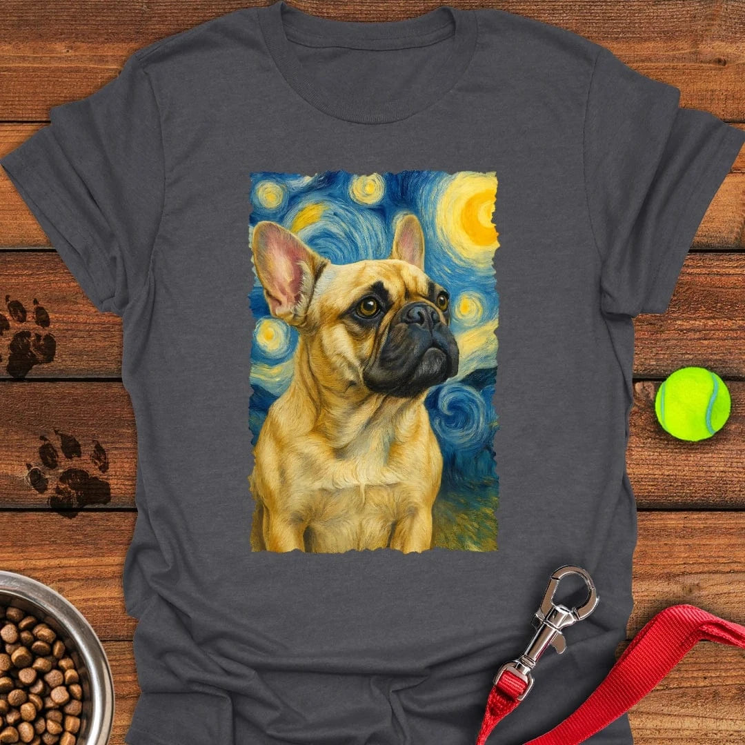 French Bulldog van Gogh T-Shirt Dark Heather
