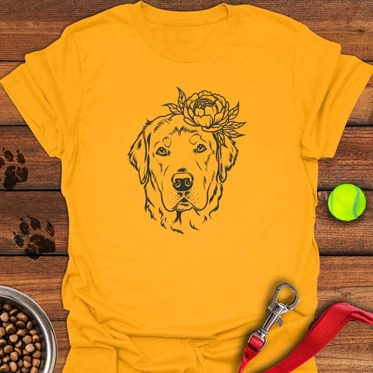 Labrador Flower T-Shirt Gold