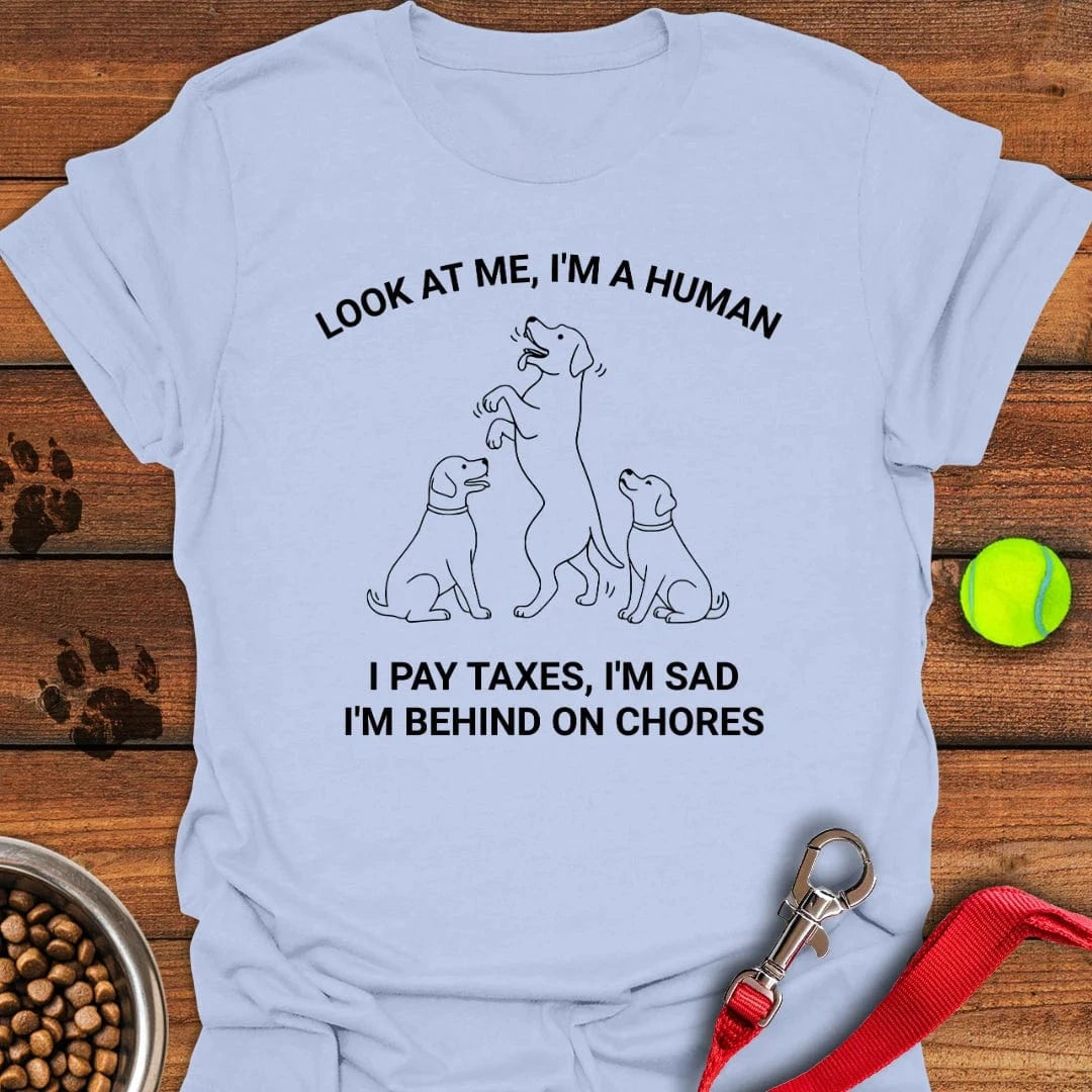 Funny Labrador Human Meme T-Shirt Light Blue
