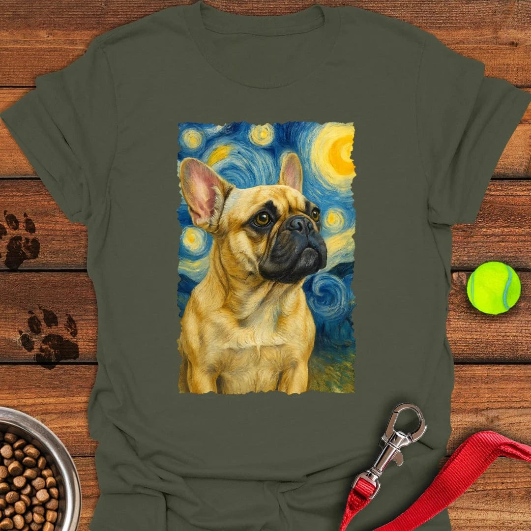 French Bulldog van Gogh T-Shirt Military Green