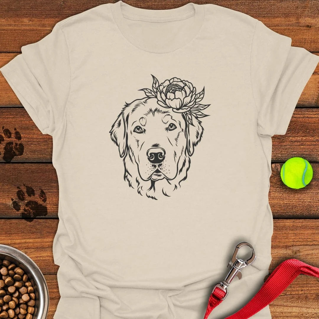 Labrador Flower T-Shirt Natural