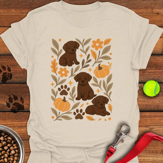 Chocolate Lab Boho Fall T-Shirt Natural