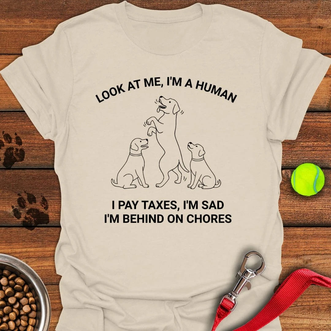 Funny Labrador Human Meme T-Shirt Natural