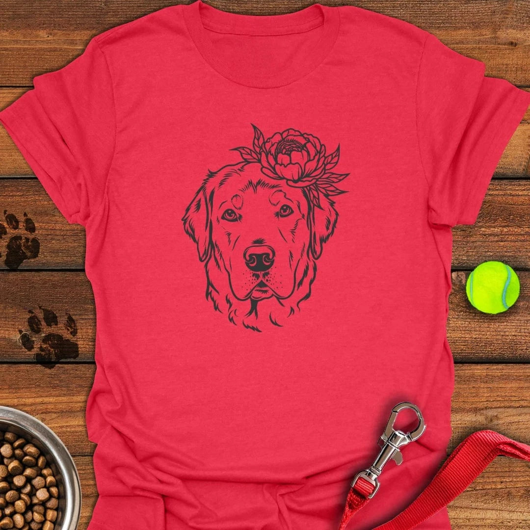 Labrador Flower T-Shirt Heather Red