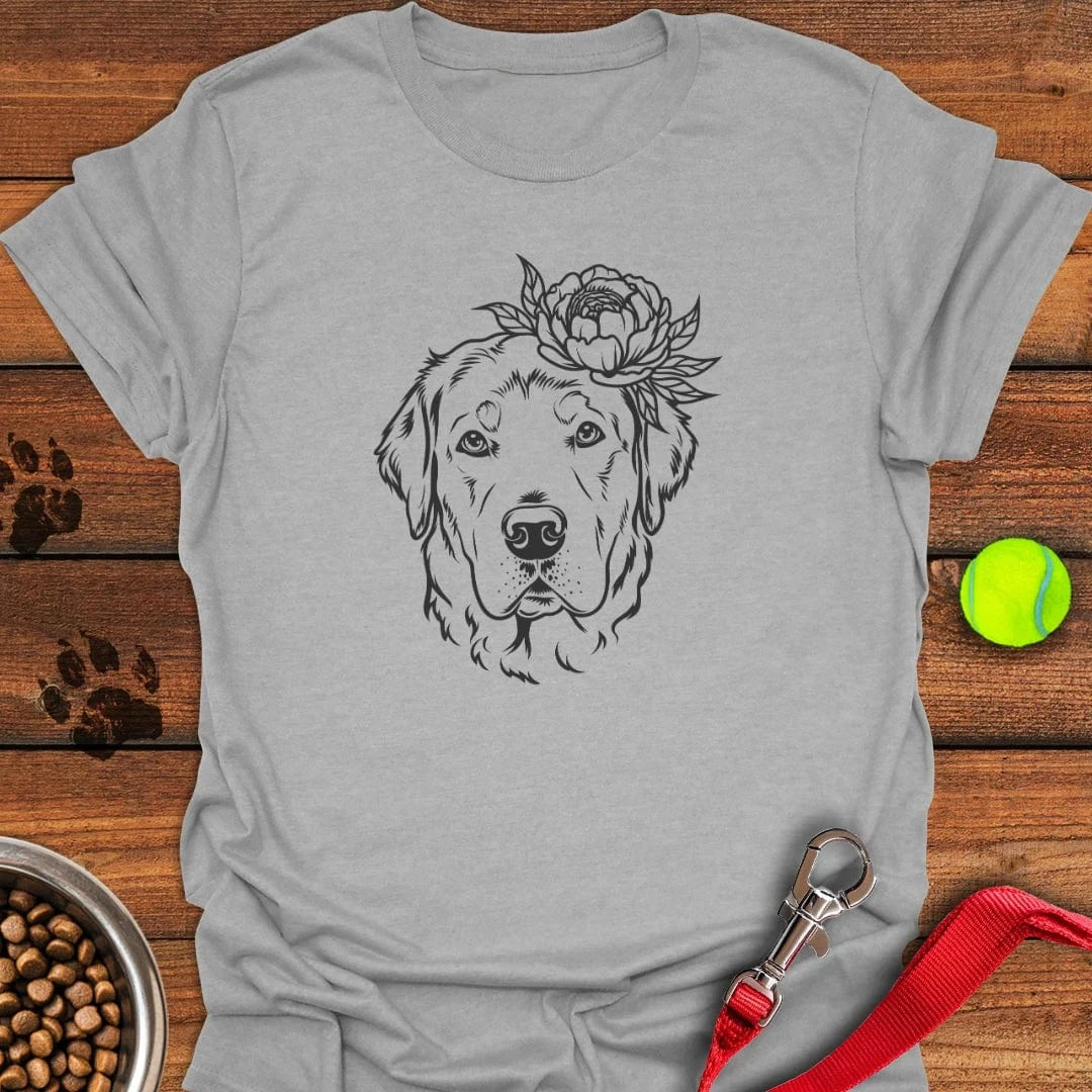 Labrador Flower T-Shirt Sport Grey