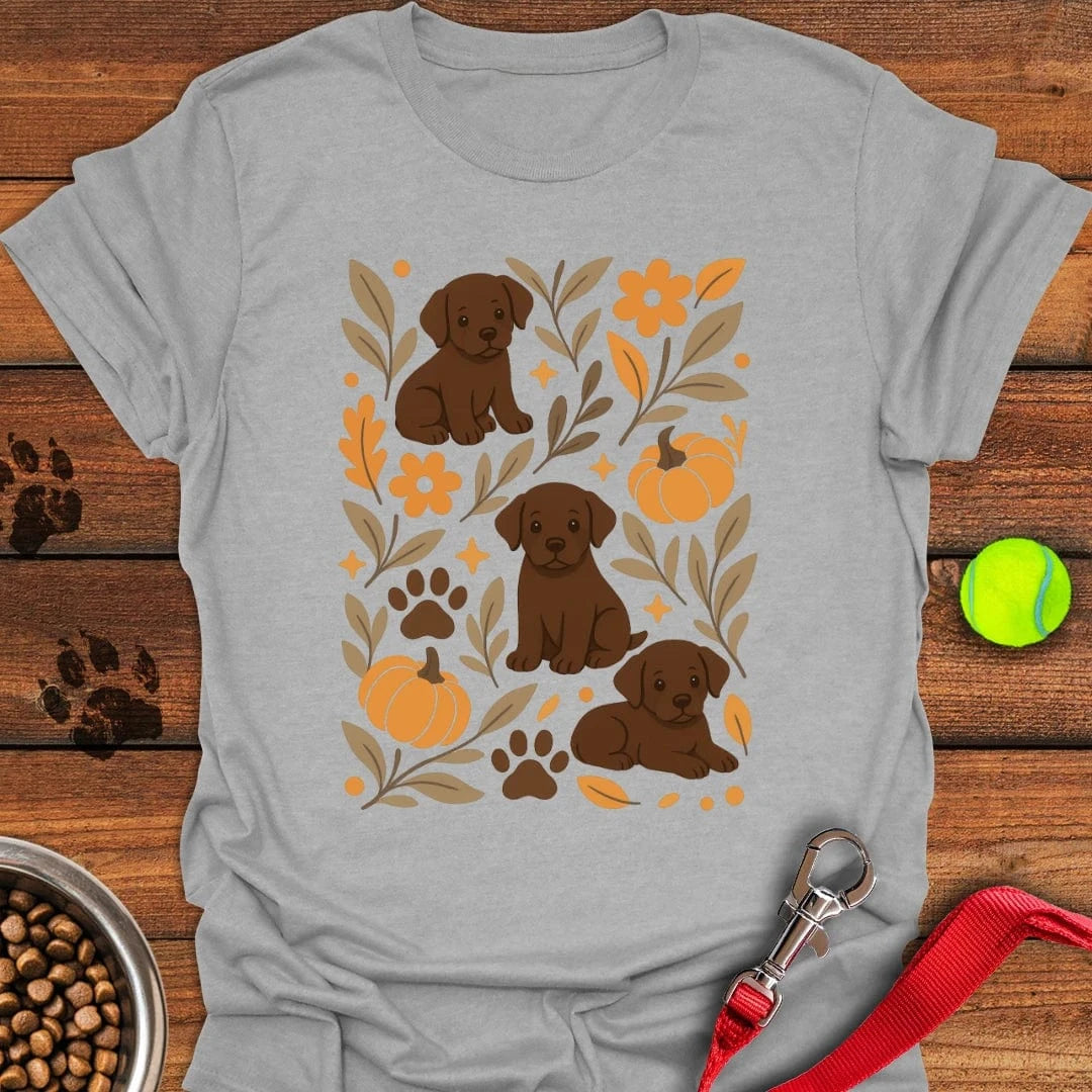 Chocolate Lab Boho Fall T-Shirt Sport Grey