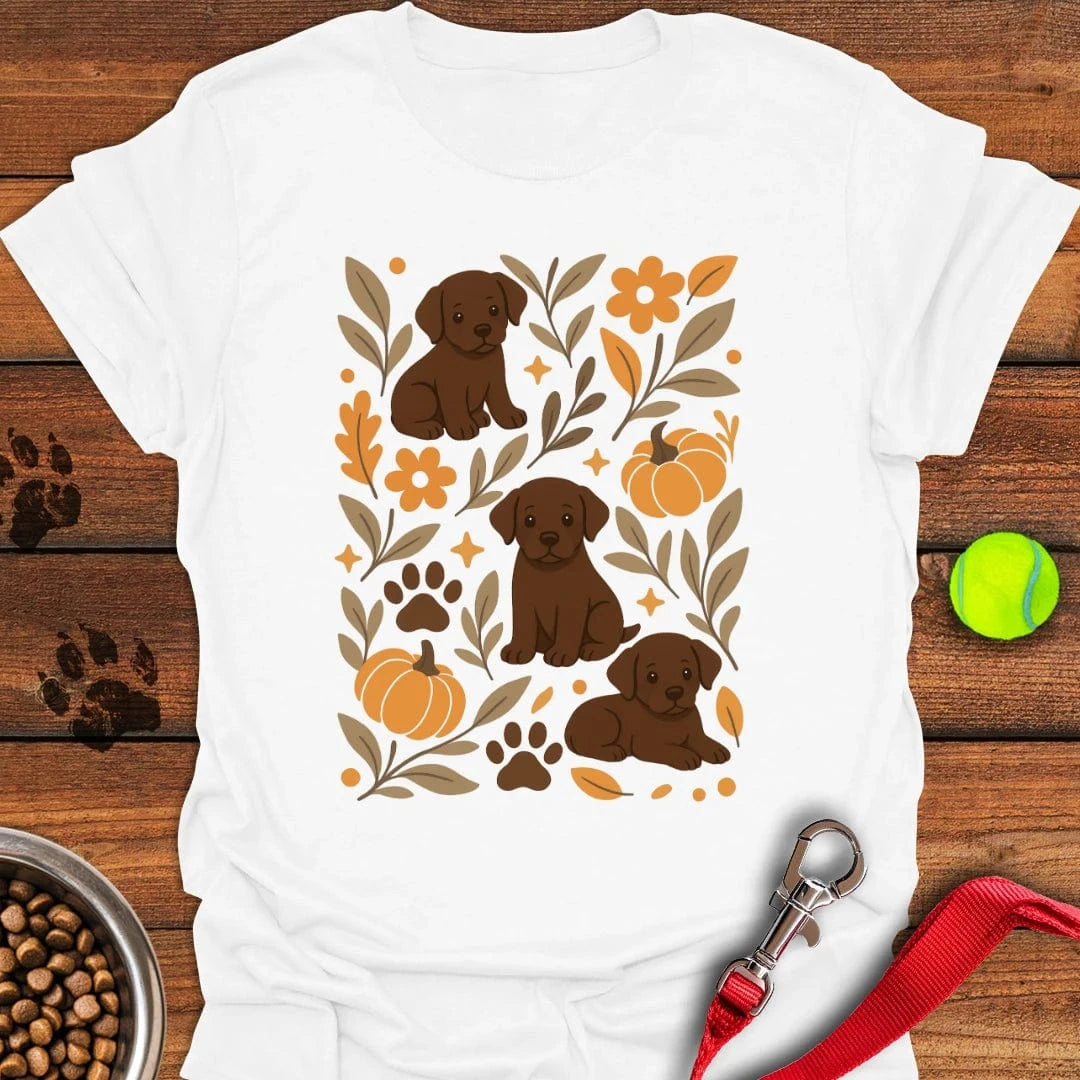 Chocolate Lab Boho Fall T-Shirt White