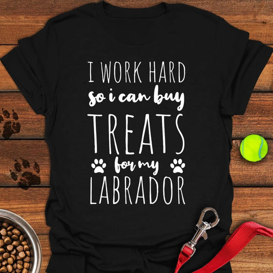 Work For Treats Labrador T-Shirt Black