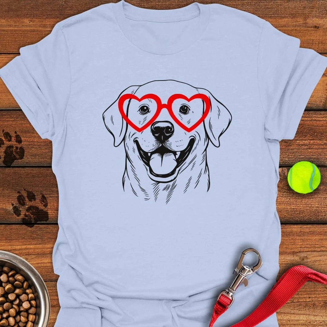 Labrador Love Glasses T-Shirt Light Blue