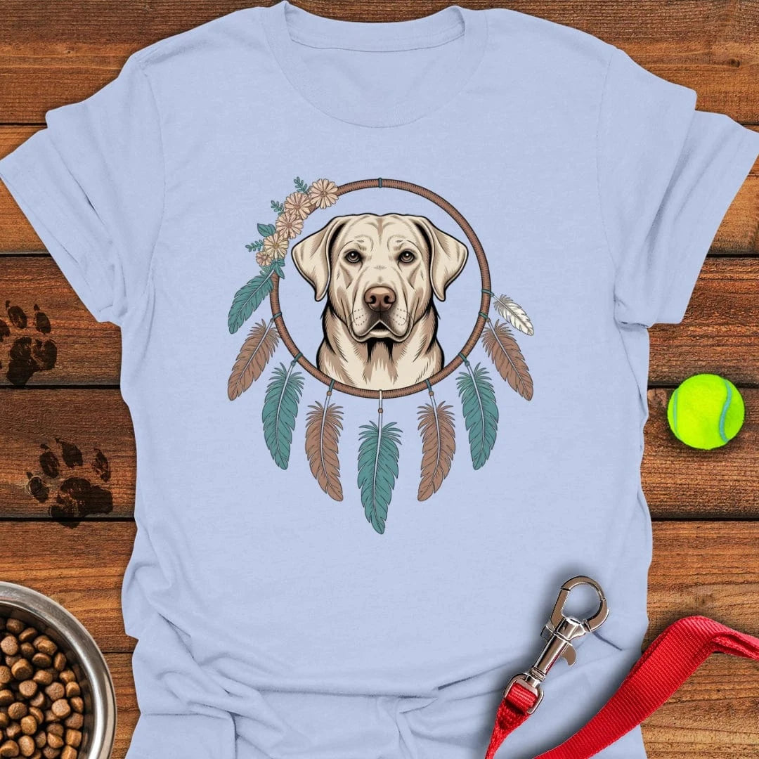 Labrador Boho Dreamcatcher T-Shirt Light Blue