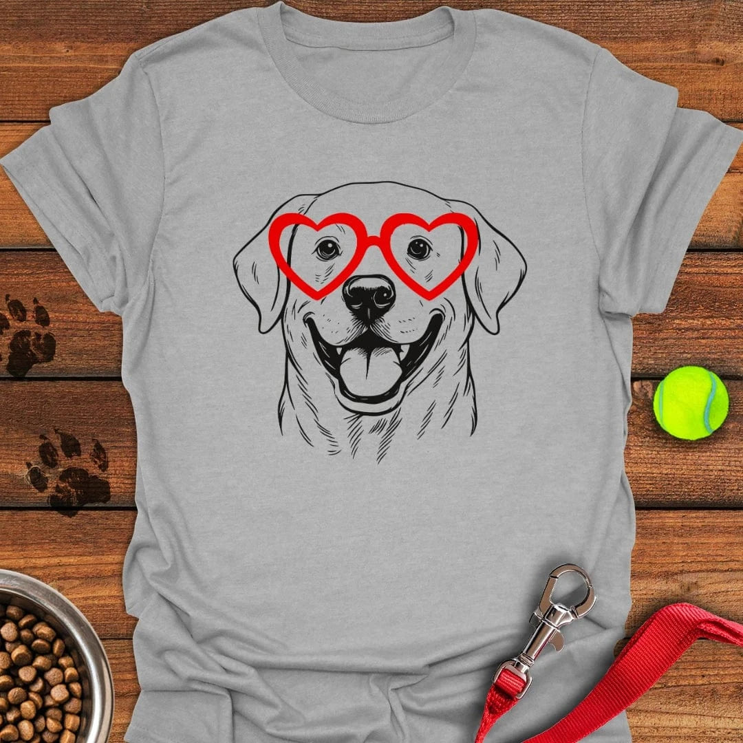 Labrador Love Glasses T-Shirt Sport Grey