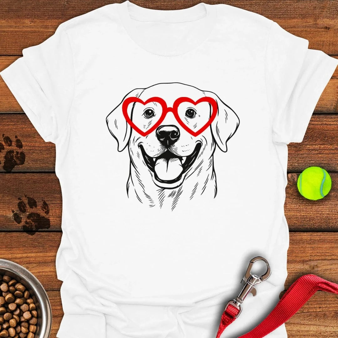 Labrador Love Glasses T-Shirt White