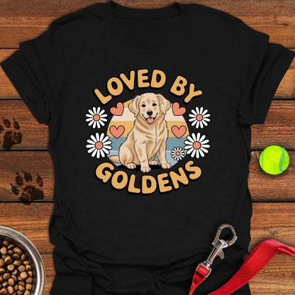 Loved By Golden Retrievers T-Shirt Black