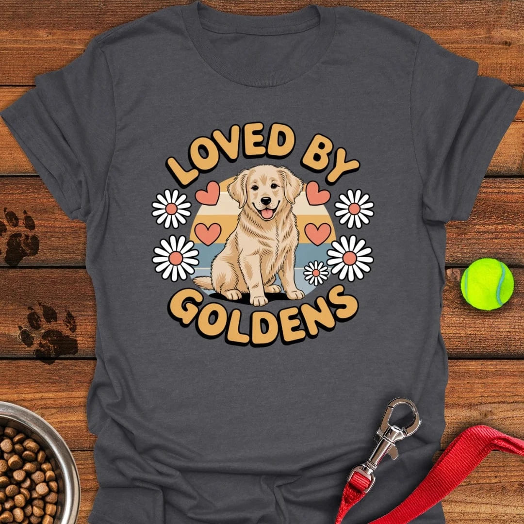 Loved By Golden Retrievers T-Shirt Dark Heather