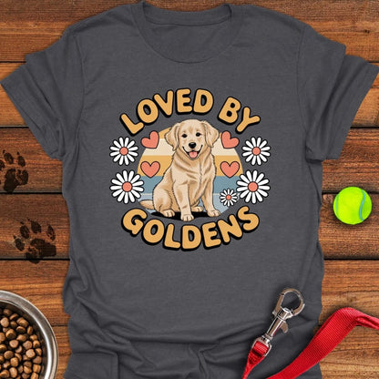 Loved By Golden Retrievers T-Shirt Dark Heather