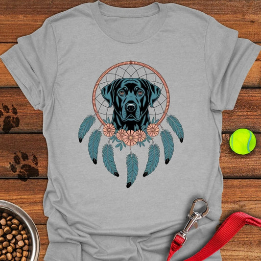 Black Lab Dreamcatcher Boho T-Shirt Sport Grey
