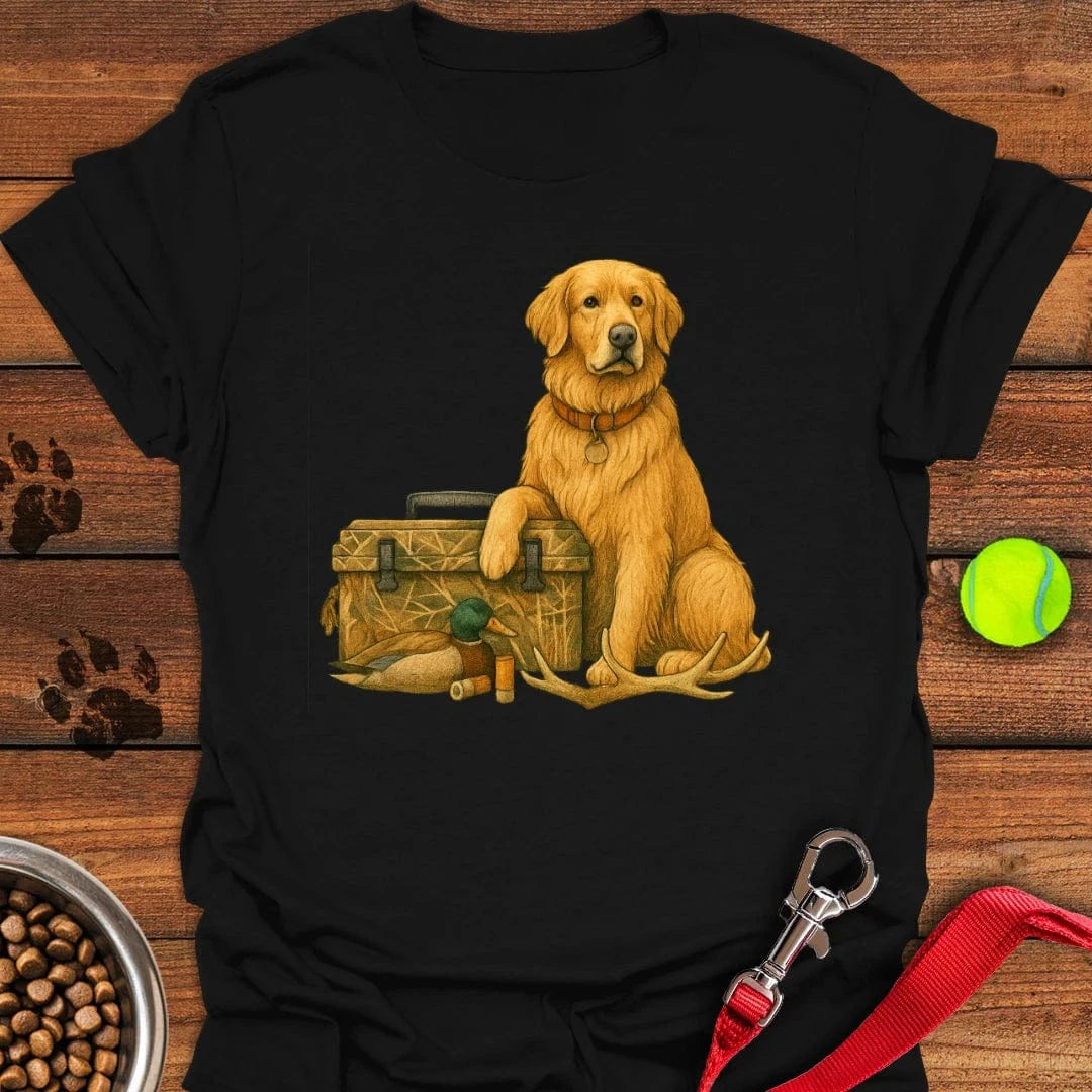 Golden Retriever Hunting T-Shirt Black