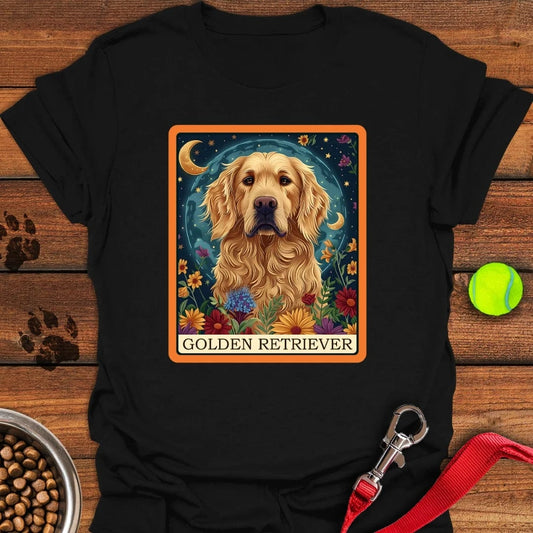 Golden Retriever Tarot T-Shirt Black
