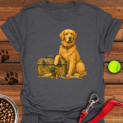 Golden Retriever Hunting T-Shirt Dark Heather