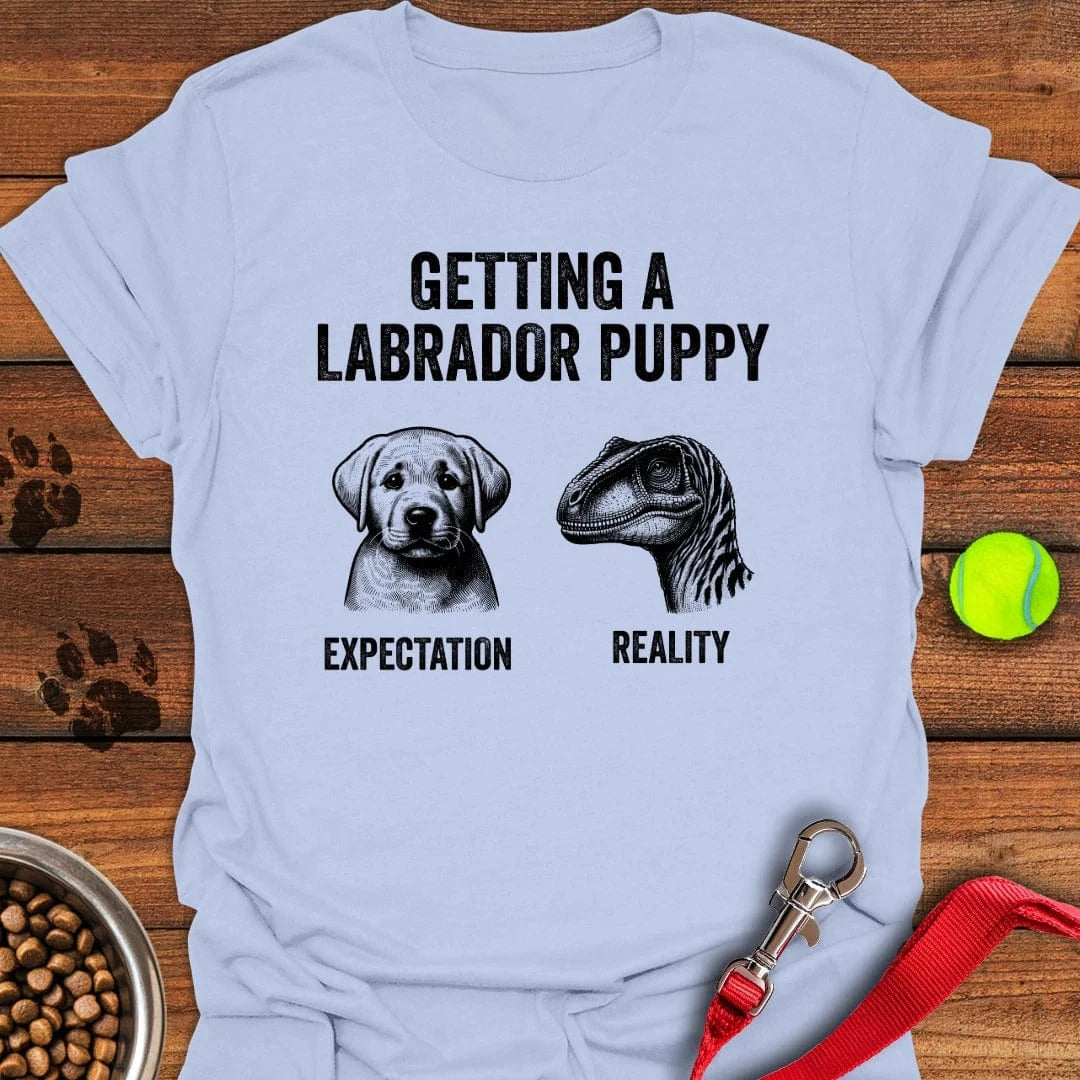 Funny Labrador Puppy T-Shirt Light Blue