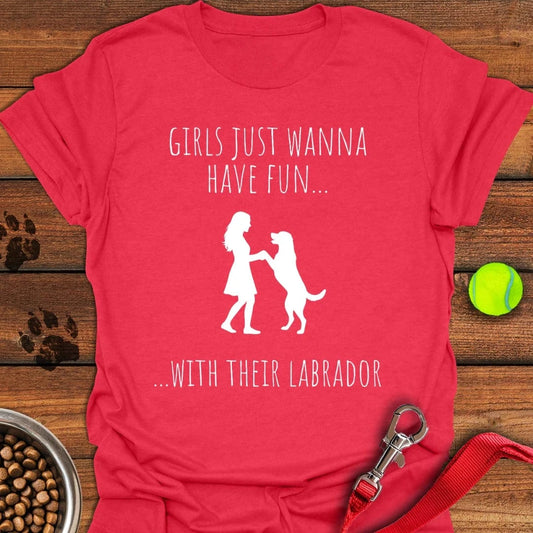 Girls Just Wanna Have Fun Lab Heather Red