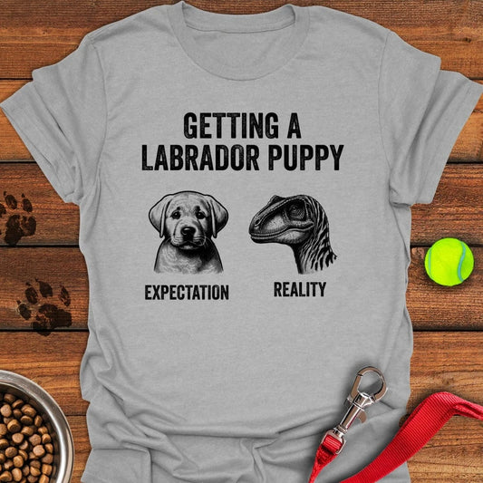 Funny Labrador Puppy T-Shirt Sport Grey