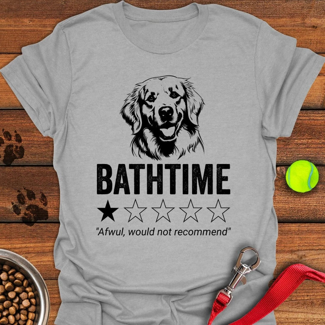 Golden Retriever Bathtime Review T-Shirt Sport Grey