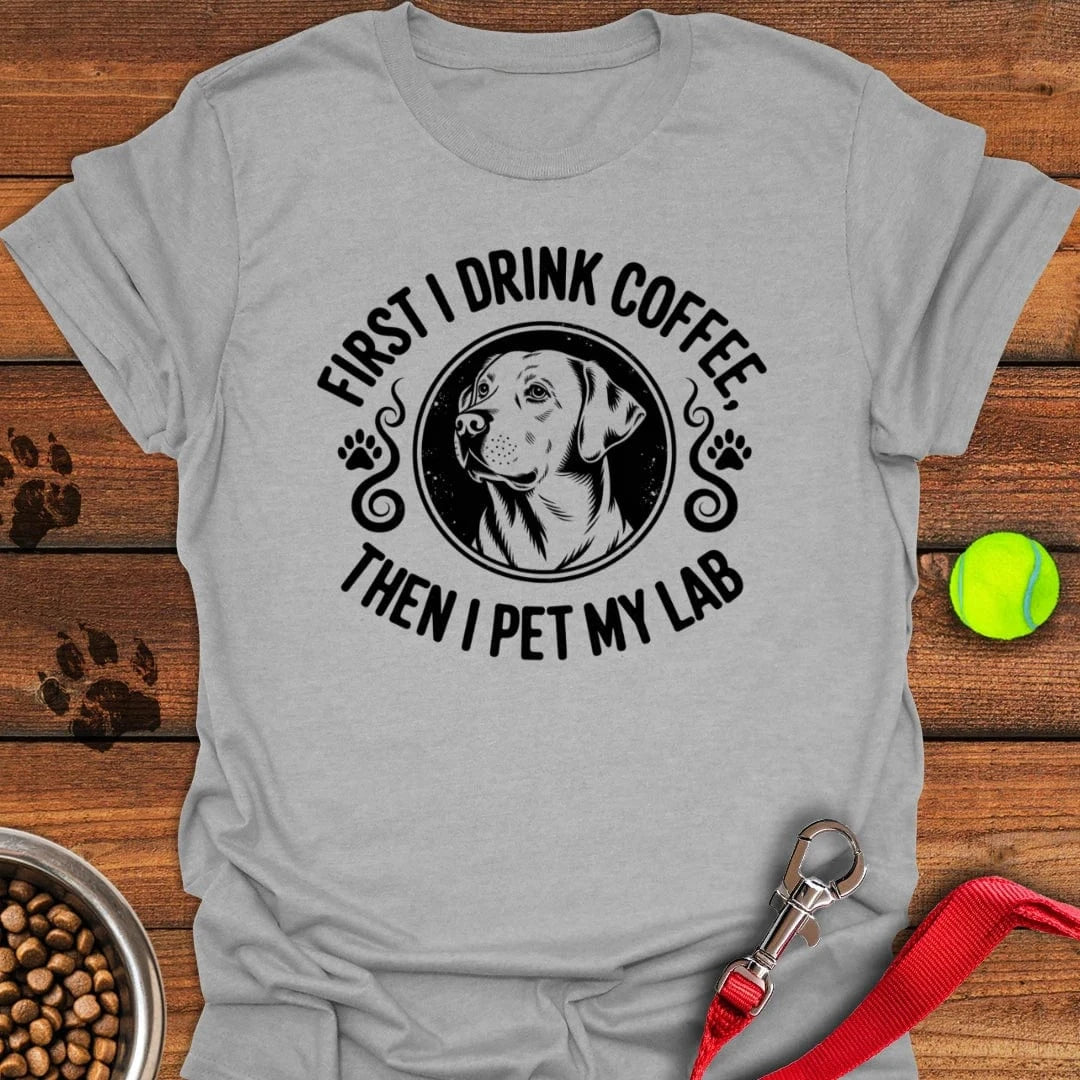 Coffee & Labrador T-Shirt Sport Grey