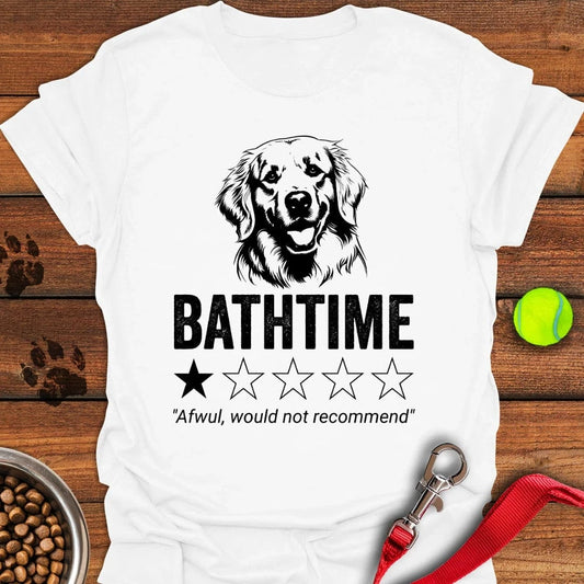 Golden Retriever Bathtime Review T-Shirt White