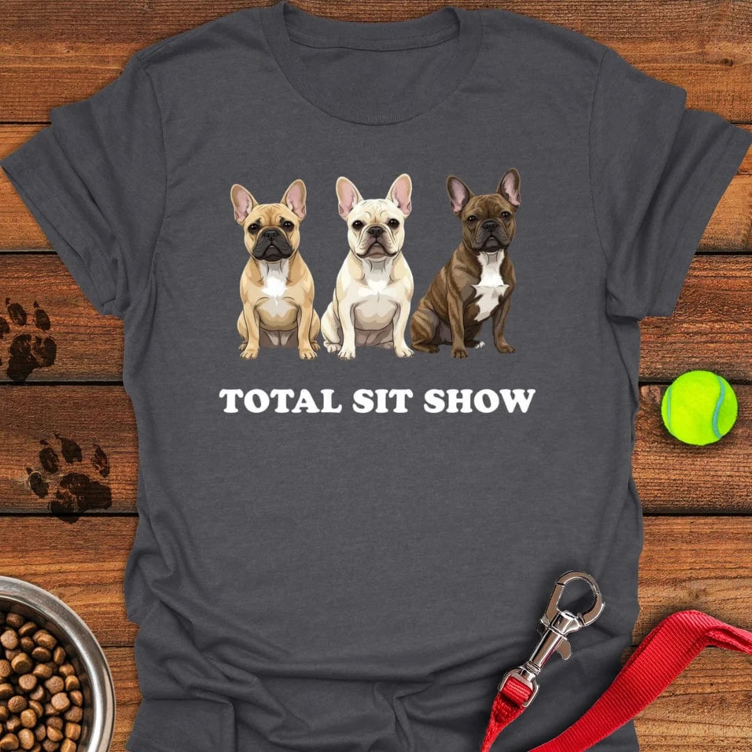 French Bulldog Sit Show T-Shirt Dark Heather