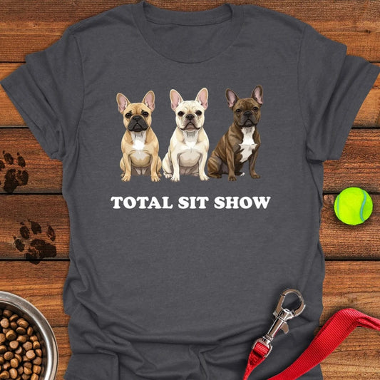 French Bulldog Sit Show T-Shirt Dark Heather